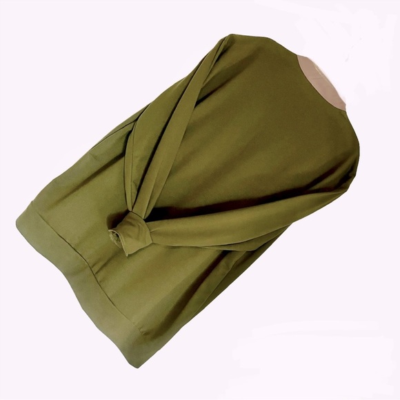 ηεω JFN Olive Pullover Cotton Blend Soft Vneck Sweatshirt 2XL Perfect Condition - Picture 7 of 8